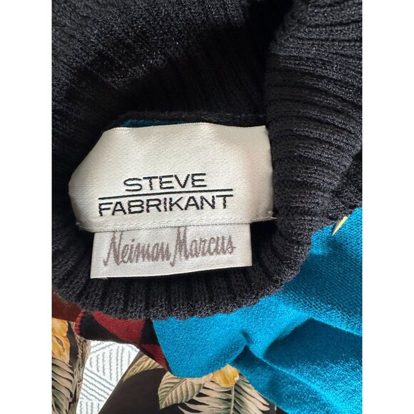 Vintage Steve Fabrikant Neiman Marcus Wool & Rayon Medium Sweater Dress With Geo - Picture 15 of 16